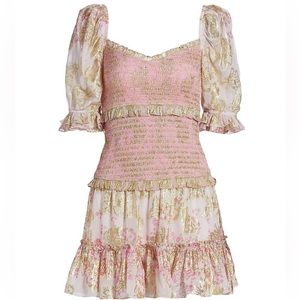 Hemant & Nandita Metallic Floral Minidress